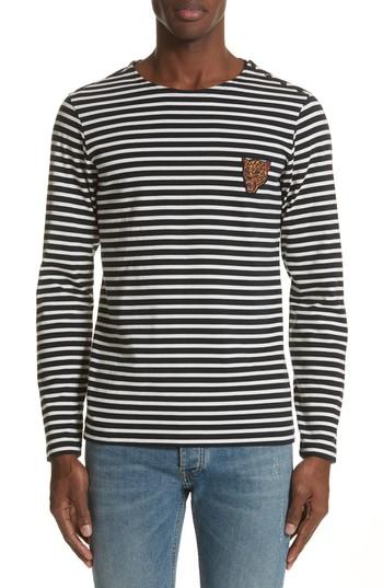 Men's The Kooples Stripe Long Sleeve T-shirt - Blue