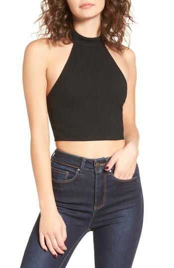 Women's Privacy Please Forts Crop Top - Black