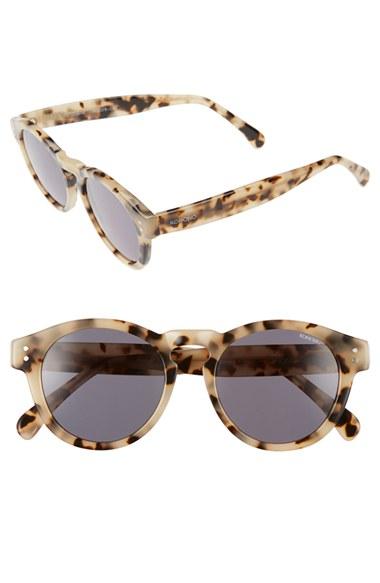 Women's Komono Clement 50mm Round Sunglasses - Ivory Demi