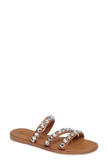 Women's Seychelles Stress Free Embellished Slide Sandal M - Brown