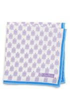 Men's David Donahue Turtle Medallion Linen Pocket Square, Size - Purple