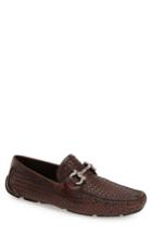 Men's Salvatore Ferragamo 'parigi' Woven Bit Loafer .5 W - Brown