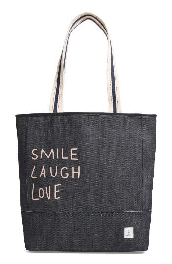 Ed Ellen Degeneres Dakin Canvas & Leather Tote - Blue