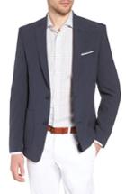 Men's Nordstrom Men's Shop Trim Fit Seersucker Wool Blend Sport Coat R - Blue