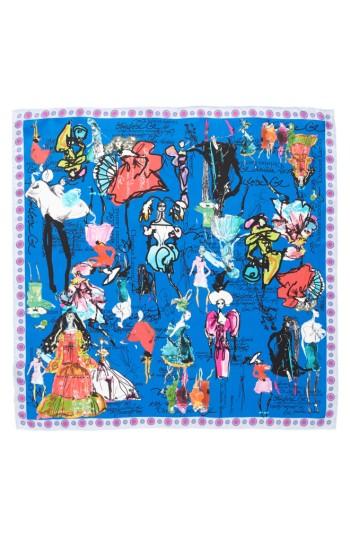 Women's Christian Lacroix Croquis Silk Square Scarf, Size - Blue