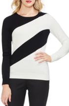 Women's Vince Camuto Asymmetrical Stripe Sweater - Black