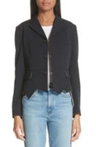Women's Comme Des Garcons Uneven Hem Blazer - Blue