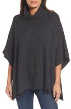 Women's Caslon Mixed Stitch Poncho Sweater /small - Grey