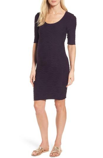 Women's Tees By Tina Monaco Crinkle Maternity Sheath Dress, Size - Purple