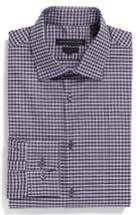 Men's John Varvatos Star Usa Slim Fit Check Stretch Dress Shirt L - Purple