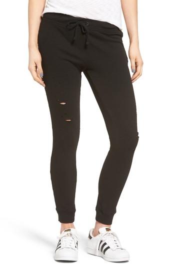 Women's Pam & Gela Betsee Distressed Jogger Pants - Black