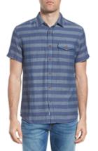 Men's Grayers Folsom Stripe Short Sleeve Sport Shirt, Size - Blue
