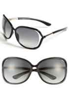 Women's Tom Ford 'raquel' 63mm Oversized Open Side Sunglasses - Blk/ Smk