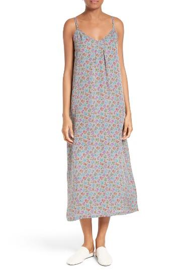 Women's Vince Floral Print Silk Slipdress - Grey
