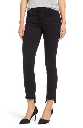 Women's Jen7 Stretch Step Hem Ankle Skinny Jeans - Black