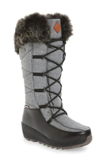 Women's Kamik Pinot Waterproof Boot With Faux Fur Cuff M - Grey