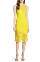 Women's Alice + Olivia Margy Lace Overlay Body-con Dress - Yellow