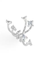 Women's Cz By Kenneth Jay Lane Asymmetrical Cubic Zirconia Open Ring