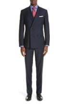 Men's Canali Classic Fit Double Breasted Stripe Wool Suit
