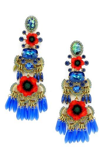 Women's Elizabeth Cole Tutti Crystal Drop Earrings