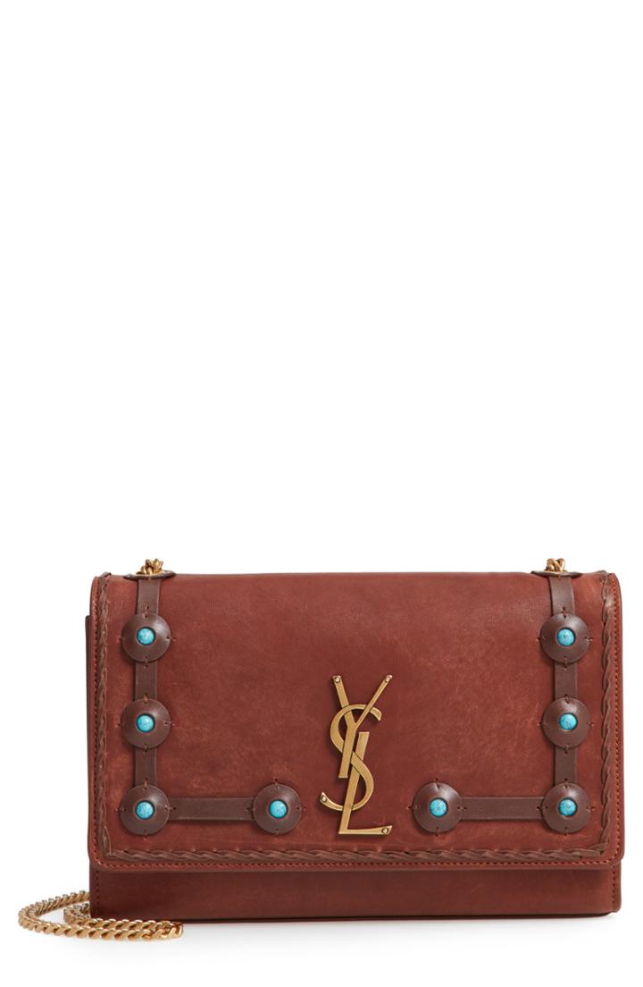 Saint Laurent Medium Kate Studded Leather Crossbody Bag -