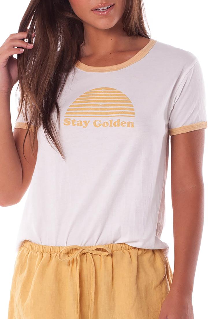 Women's Rhythm Golden Tee - White