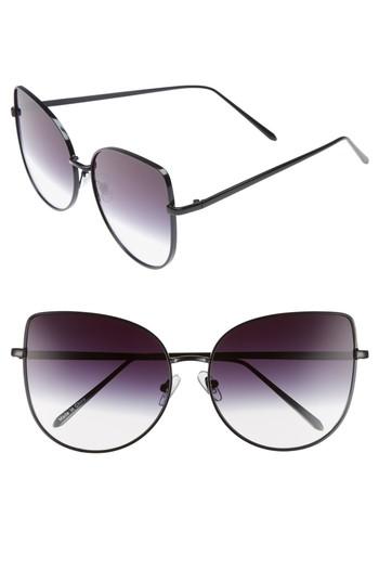 Women's Bp. 60mm Metal Cat Eye Sunglasses - Black/ Fade To Clear