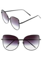 Women's Bp. 60mm Metal Cat Eye Sunglasses - Black/ Fade To Clear