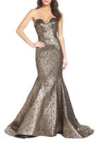 Women's Mac Duggal Lame Mermaid Gown - Metallic