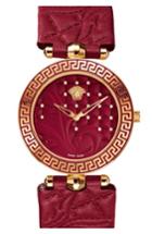 Women's Versace 'vanitas' Diamond Dial Baroque Pattern Leather Strap Watch, 40mm