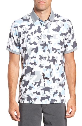 Men's Greyson Camowolf Print Polo, Size - Blue