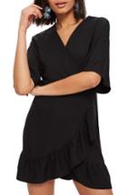 Women's Topshop Ruffle Minidress Us (fits Like 0) - Black
