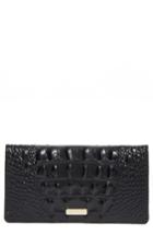 Women's Brahmin Melbourne Simone Croc Embossed Leather Wallet - Black