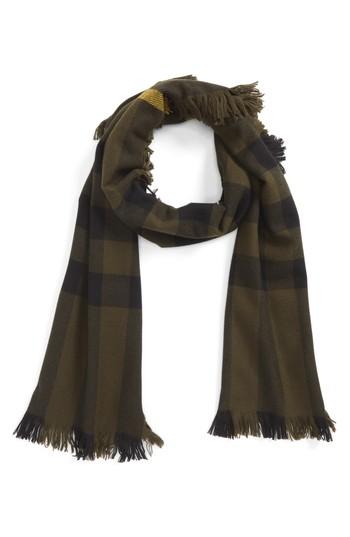 Women's Burberry Half Mega Fashion Wool Fringe Scarf, Size - Green