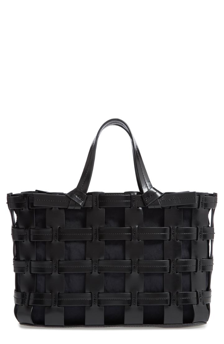 Trademark Frances Cage Leather & Nylon Tote - Black