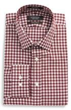 Men's Nordstrom Men's Shop Extra Trim Fit Check Dress Shirt .5 32/33 - Red
