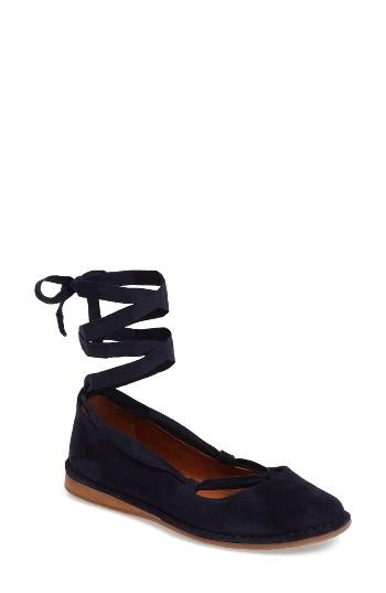 Women's Frye Helena Ankle Wrap Flat .5 M - Blue