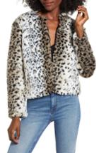 Women's Bb Dakota Wild Thing Snow Leopard Print Faux Fur Jacket - Black