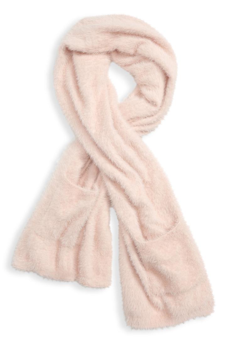 Women's Leith Pocket Detail Eyelash Scarf, Size - Pink