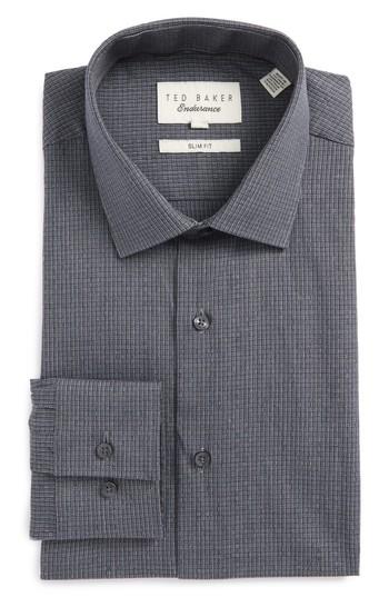 Men's Ted Baker London Endurance - Tomsk Slim Fit Textured Dress Shirt .5 - Grey