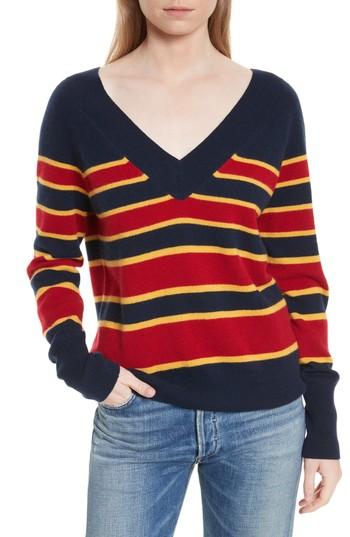 Women's Equipment Dorothy Stripe Cashmere Sweater - Blue
