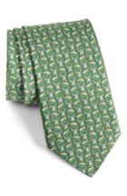 Men's Salvatore Ferragamo Monkey Print Silk Tie, Size - Green