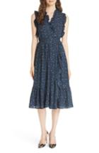 Women's Kate Spade New York Wild Roses Ruffled Wrap Dress - Blue