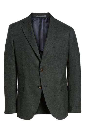 Men's Eleventy Trim Fit Wool Blazer Us / 50 Eu R - Green