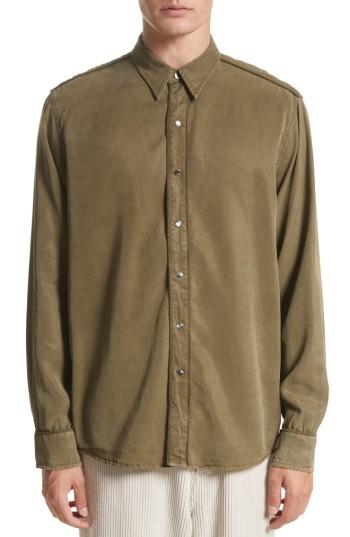 Men's Our Legacy Lyocell Western Shirt Eu - Green