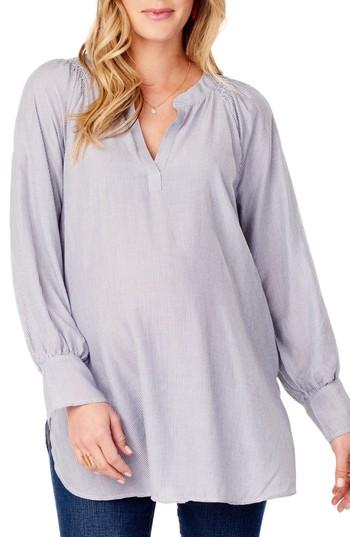 Women's Ingrid & Isabel Split Neck Maternity Blouse - Blue