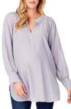 Women's Ingrid & Isabel Split Neck Maternity Blouse - Blue