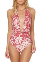 Women's Red Carter Halter One-piece Swimsuit - Red