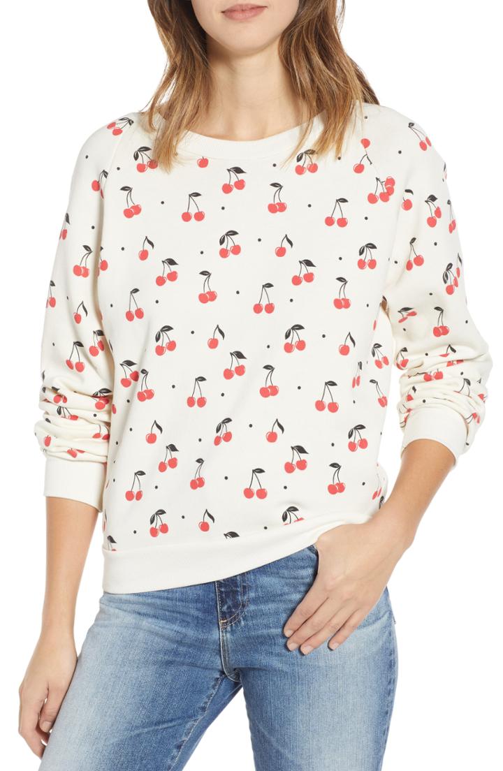 Women's Wildfox Cherry Oh Baby Sweatshirt - White