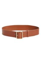 Women's Frame Rectangle Buckle Leather Belt